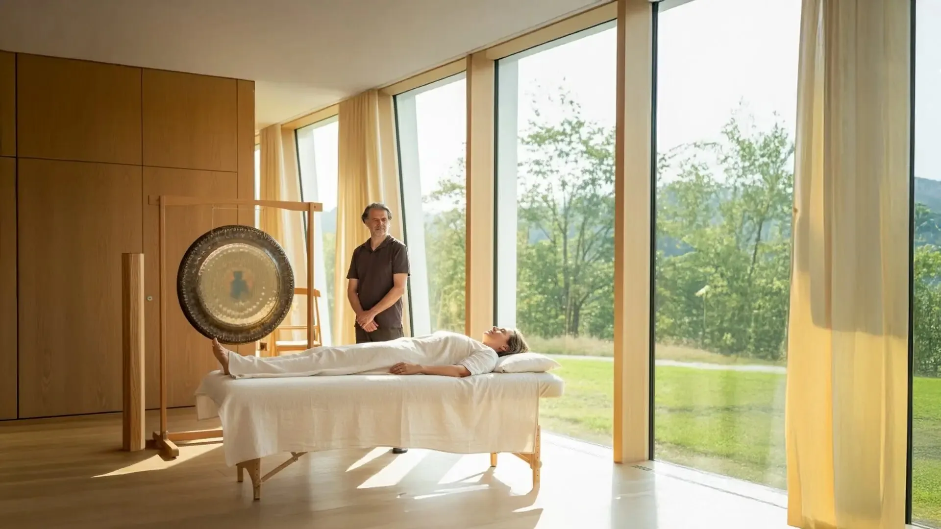Gongklang in therapeutischer Begleitung